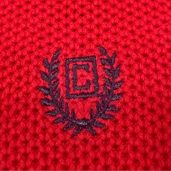 Bright nautical red chaps quarter zip elbow padded sweater men’s medium - Picture 3 of 9